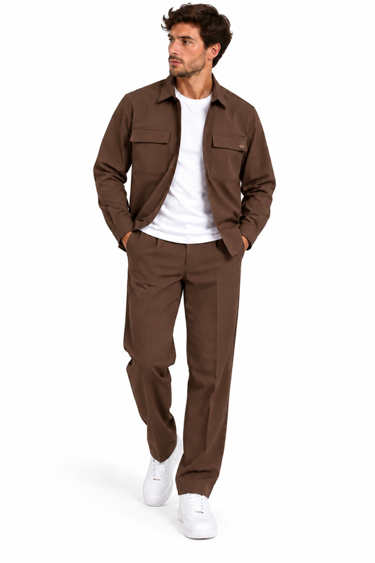 COMPLETO DISTRICT - CAMICIA E PANTALONE MORO
