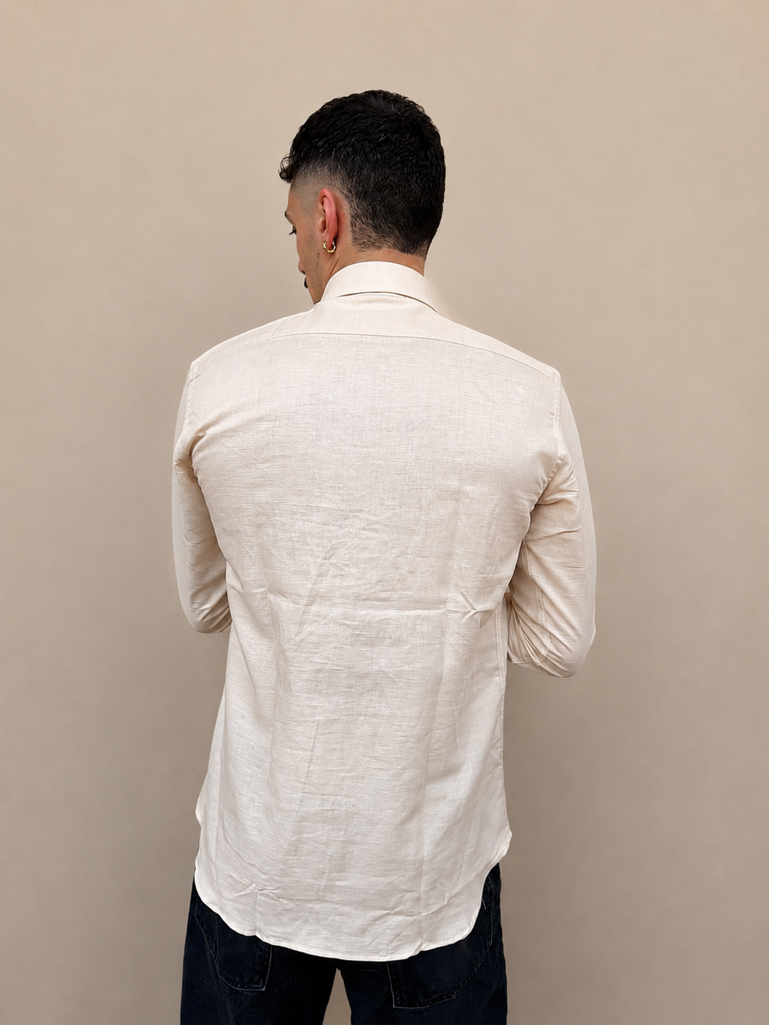 Camicia in lino beige