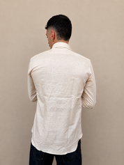 Camicia in lino beige