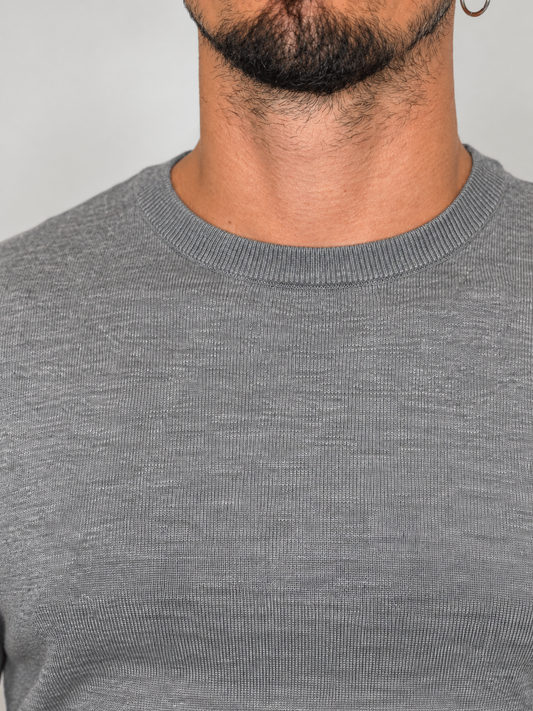 GIROCOLLO IN MAGLIA FINE GRIGIO