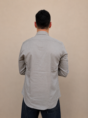Camicia in lino fango