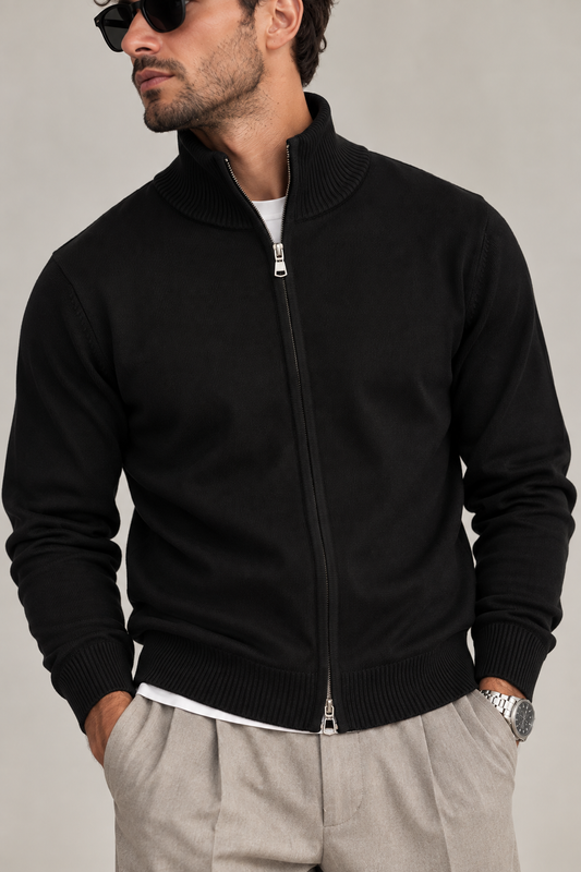 Lupetto con Zip uomo - NERO