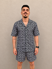 Coordinato camicia in cotone e costume da bagno V17