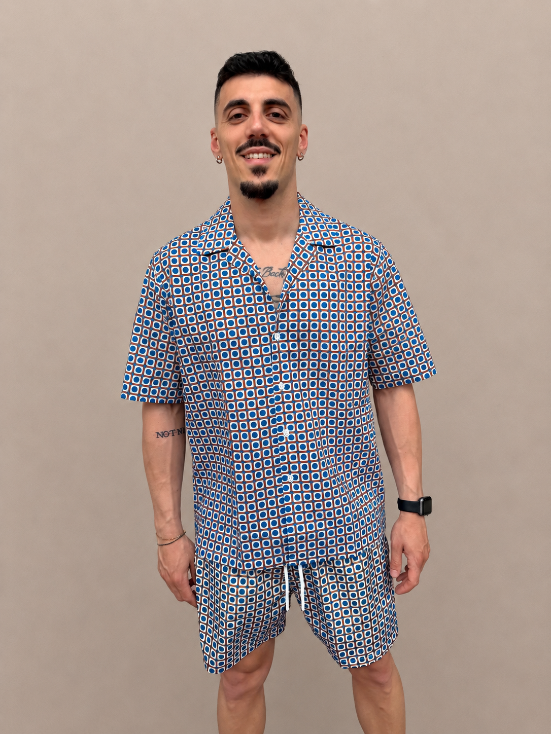 Coordinato camicia in cotone e costume da bagno V20