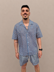 Coordinato camicia in cotone e costume da bagno V20