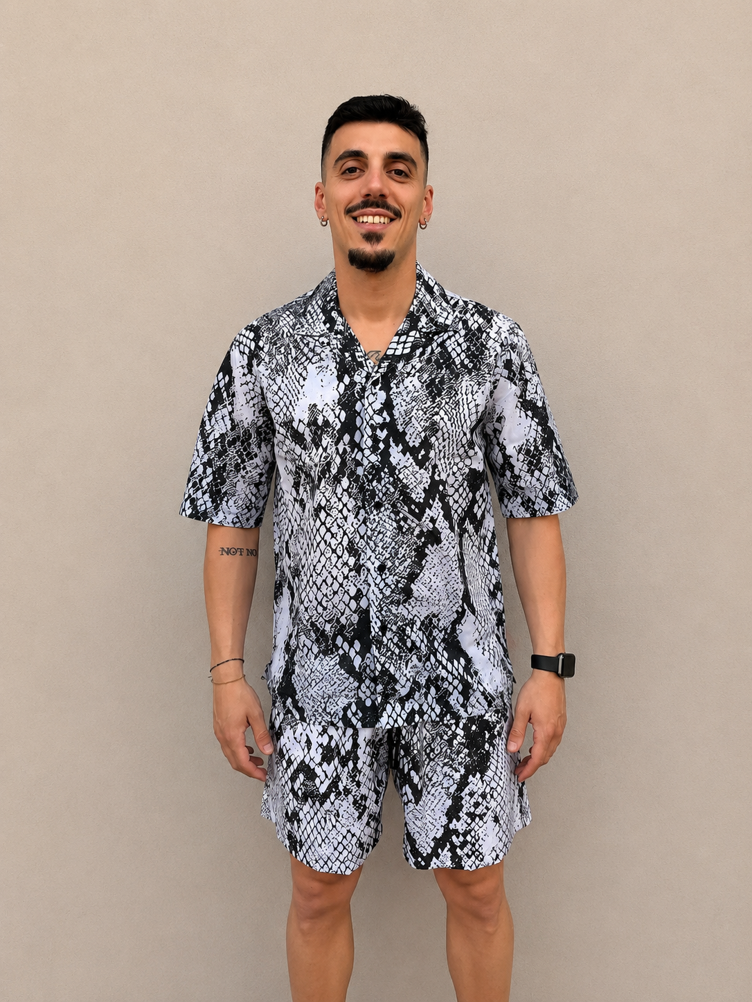 Coordinato camicia in cotone e costume da bagno V17