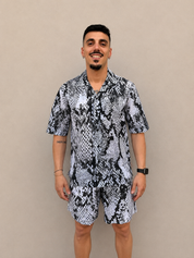 Coordinato camicia in cotone e costume da bagno V17