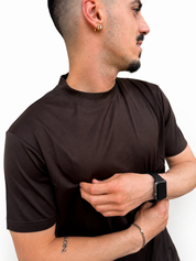 T-shirt filo di scozia moro