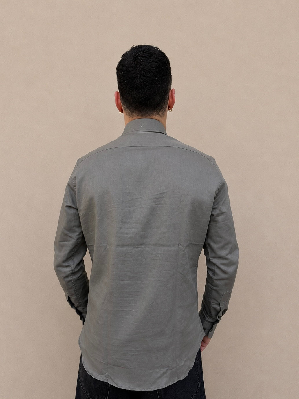 Camicia in lino verde