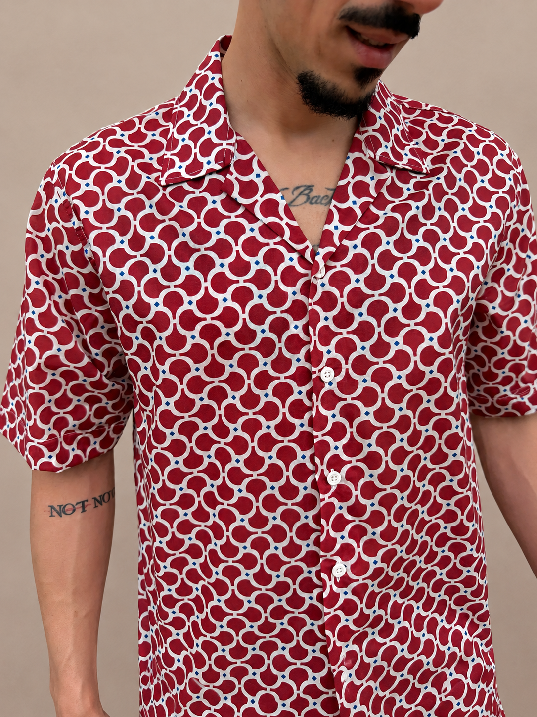 Coordinato camicia in cotone e costume da bagno V26