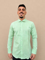 Camicia in lino verde