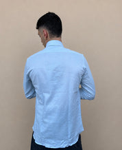 Camicia in lino cielo