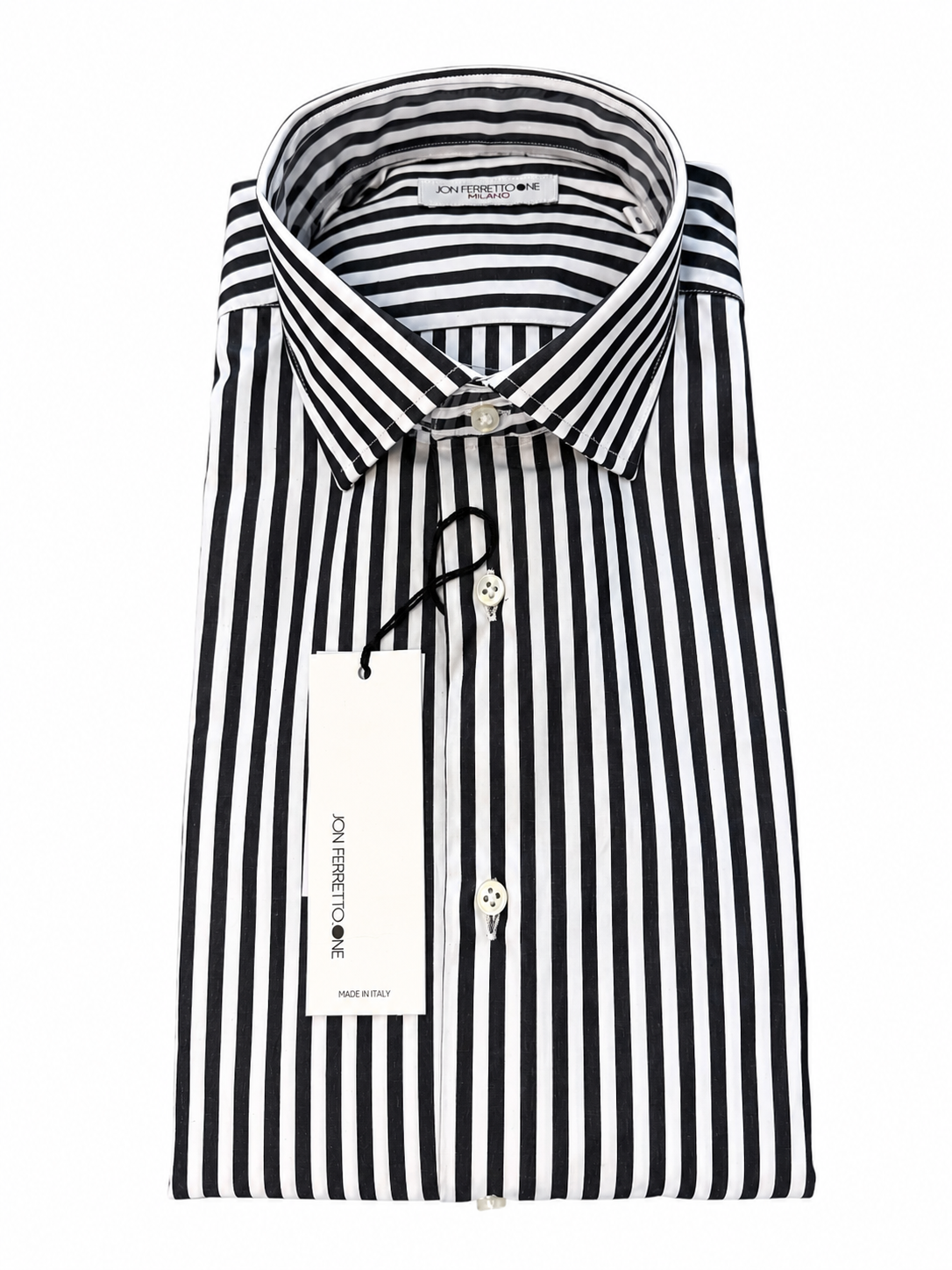 Camicia a riga larga nera