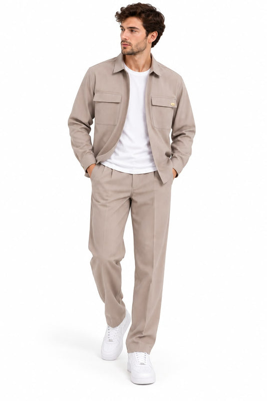 COMPLETO DISTRICT - CAMICIA E PANTALONE SABBIA