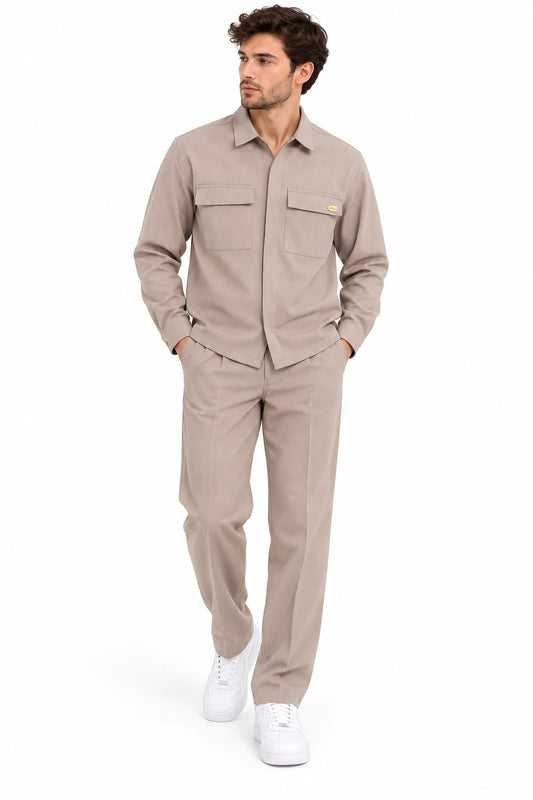 COMPLETO DISTRICT - CAMICIA E PANTALONE SABBIA