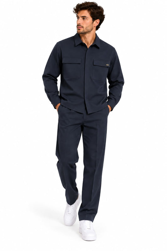COMPLETO DISTRICT - CAMICIA E PANTALONE BLU NAVY