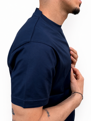 T-shirt filo di scozia blu