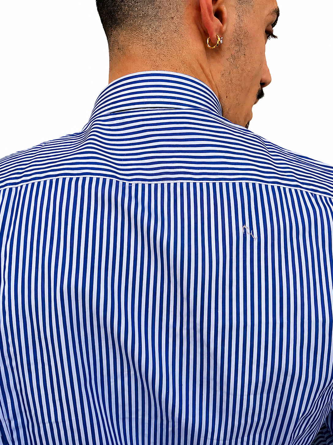 Camicia a riga media blu royal