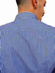 Camicia a riga media blu royal