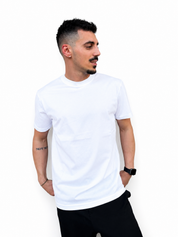 T-shirt filo di scozia bianca