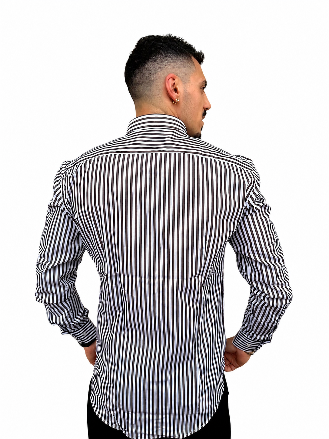 Camicia a riga larga moro