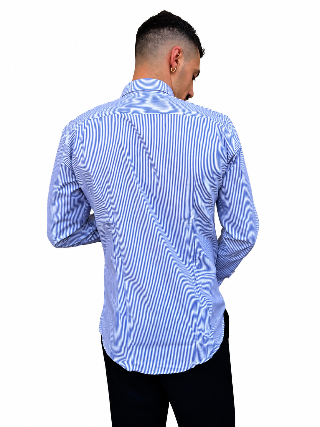Camicia a bastoncino blu royal