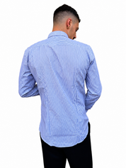 Camicia a bastoncino blu royal