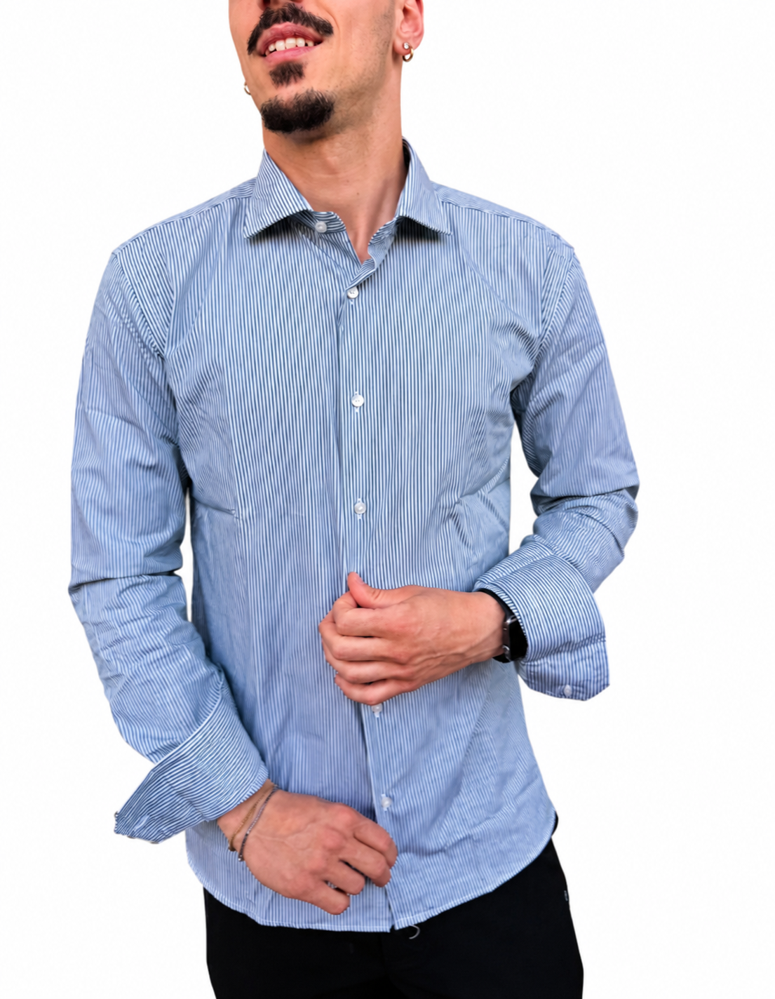 Camicia a bastoncino verde