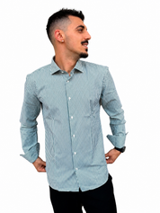 Camicia a riga media verde