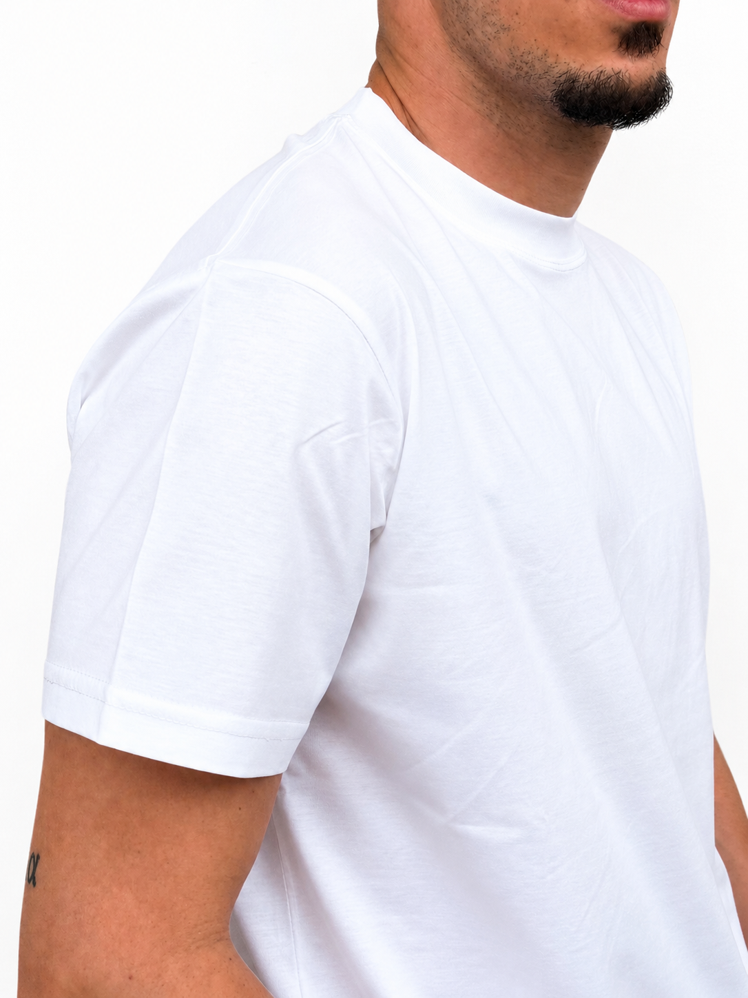 T-shirt filo di scozia bianca
