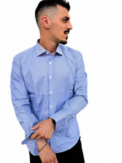 Camicia a bastoncino cielo