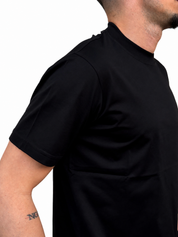 T-shirt filo di scozia nera