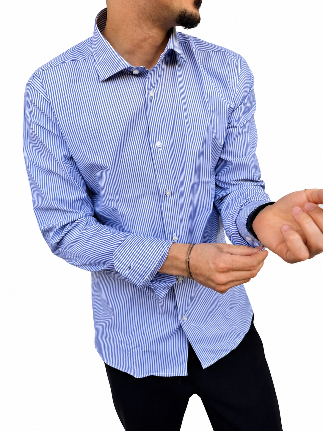 Camicia a bastoncino blu royal