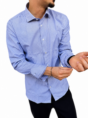 Camicia a bastoncino blu royal