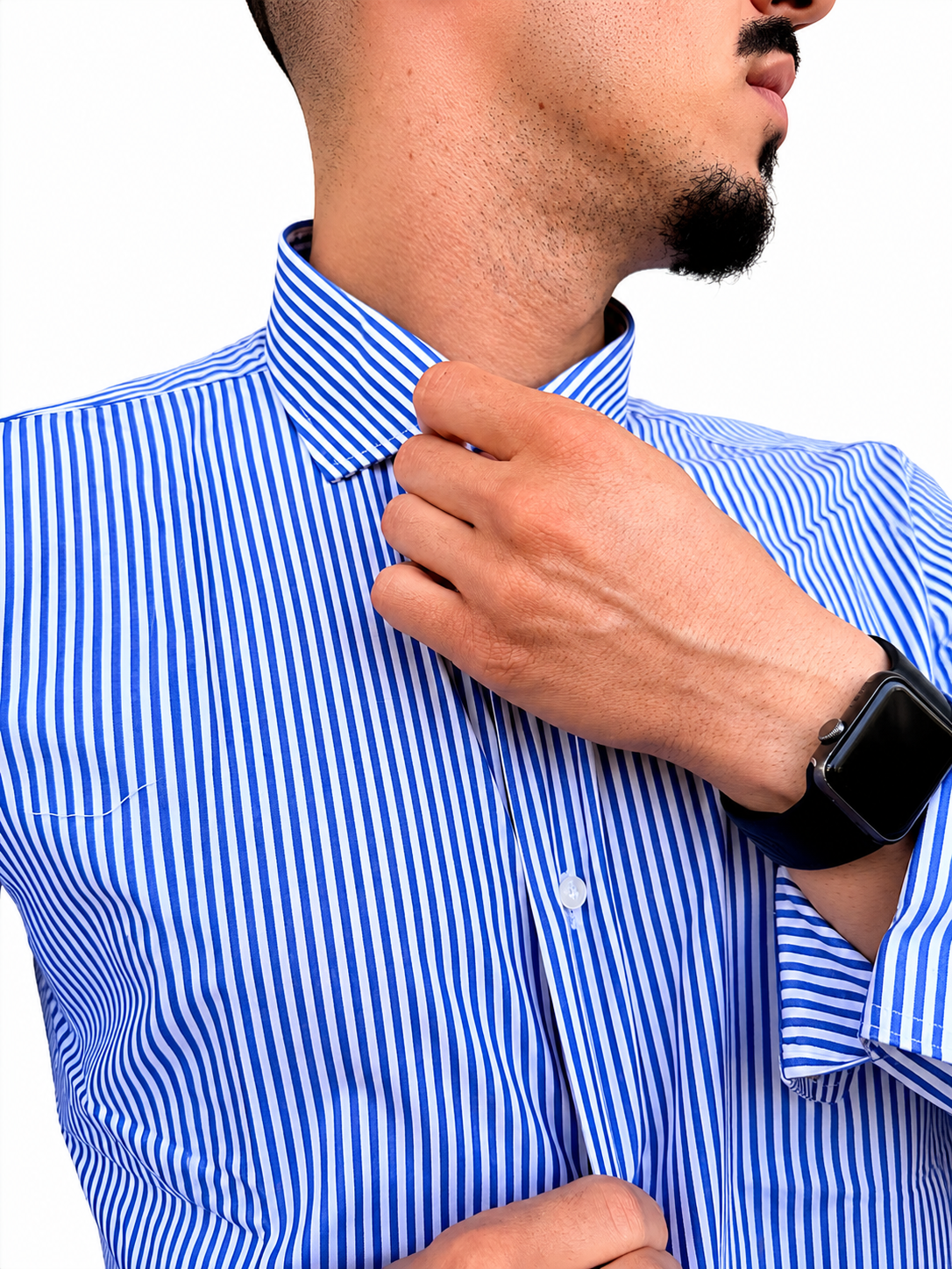 Camicia a riga media blu royal