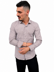 Camicia a riga media sabbia