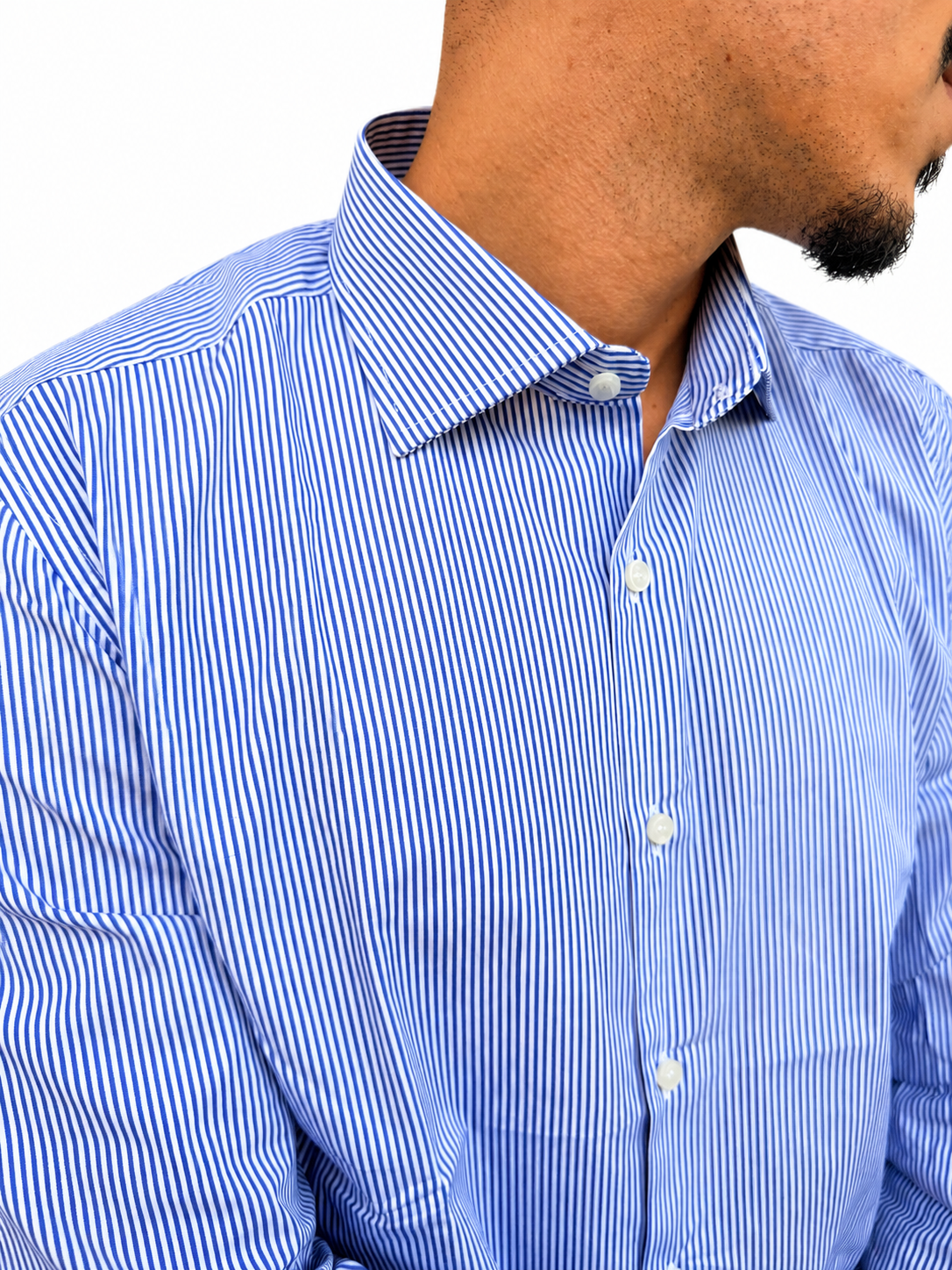 Camicia a bastoncino blu royal