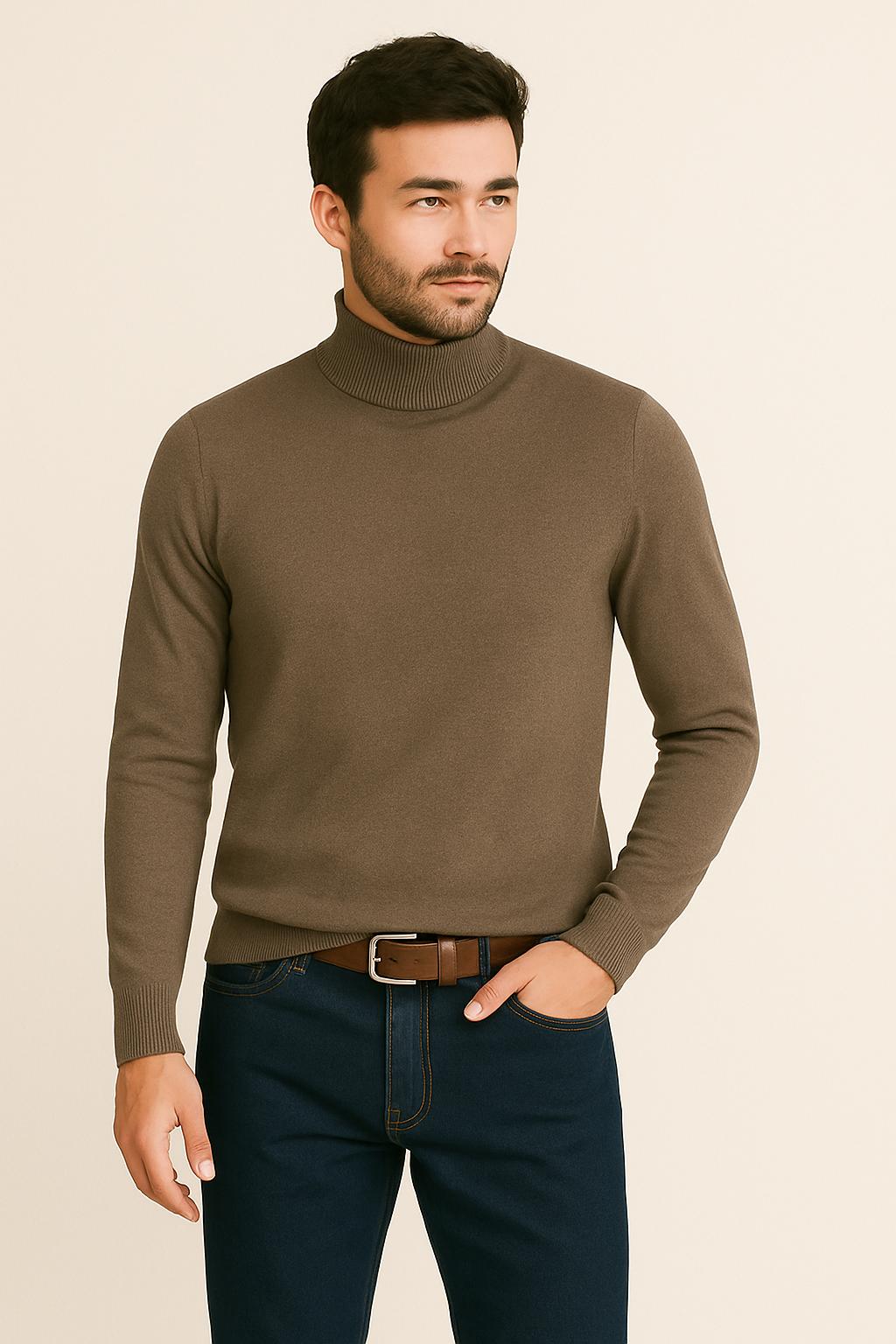 Maglione Mezzo Collo Linea Essentials Fango